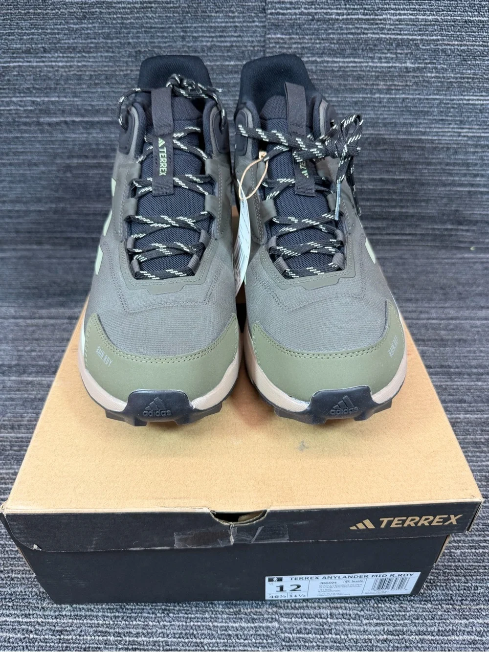 Adidas Terrex Anylander Mid Rain.RDY Hiking Shadow Olive/Tent Green Mens 12 New